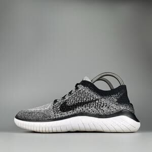 Nike Free RN Flyknit Women’s 8.5 Gray Black-Athletic Sneakers Running Shoes GUC